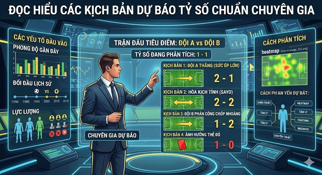 Đọc Hiểu Các Kịch Bản Dự Báo Tỷ Số Chuẩn Chuyên Gia